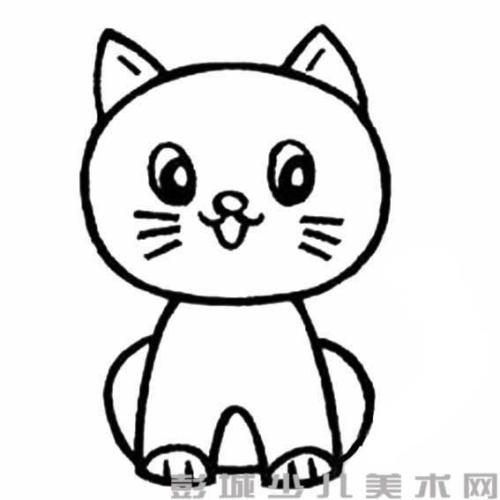 简笔画小猫的画法步骤图配儿歌