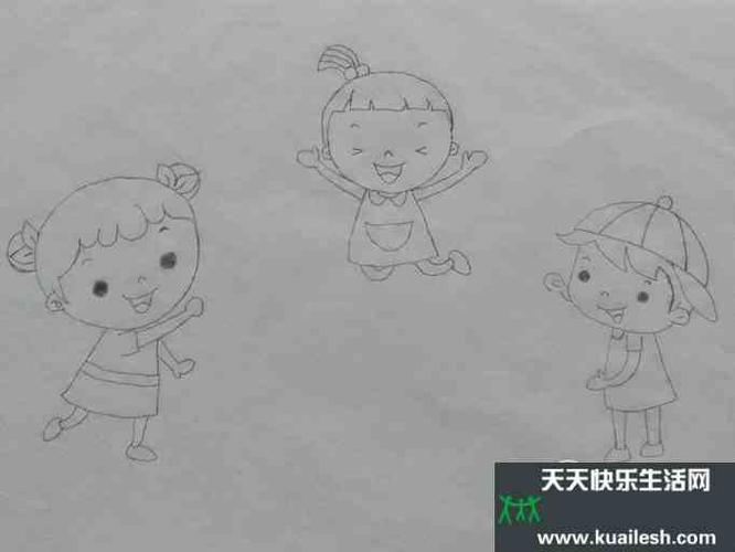 孩子们跳绳怎么画简笔画