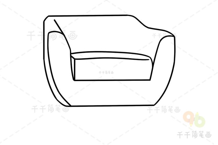 沙发简笔画亲子绘画生活用品简笔画