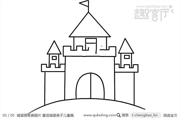 城堡简笔画图片童话城堡亲子儿童画