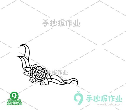 简笔画 专辑 植物主题简笔画 花边简笔画  花瓣画上修饰外侧画上叶子