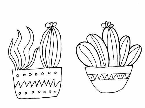 盆栽的植物简笔画