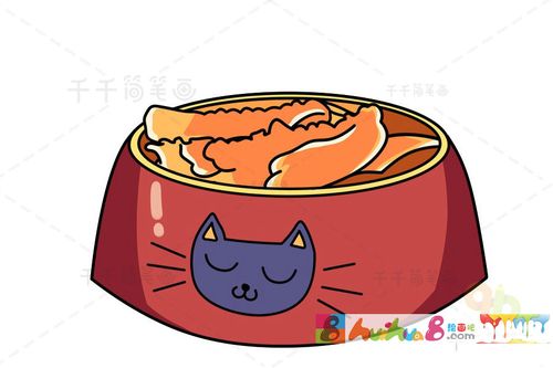 猫粮简笔画步骤图