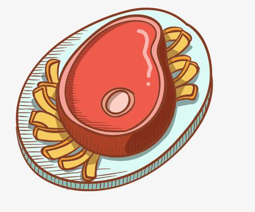 盘子上的牛肉简笔画