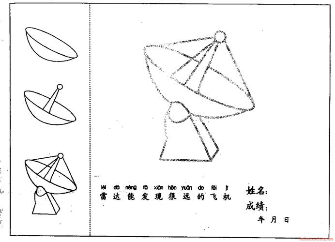 雷达简笔画法分步骤示范