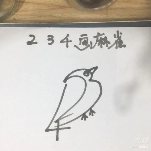 一学就会的用数字画麻雀简笔画