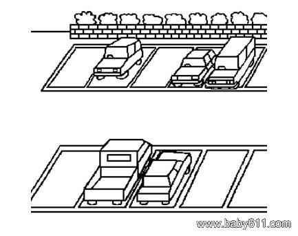 儿童简笔画停车场