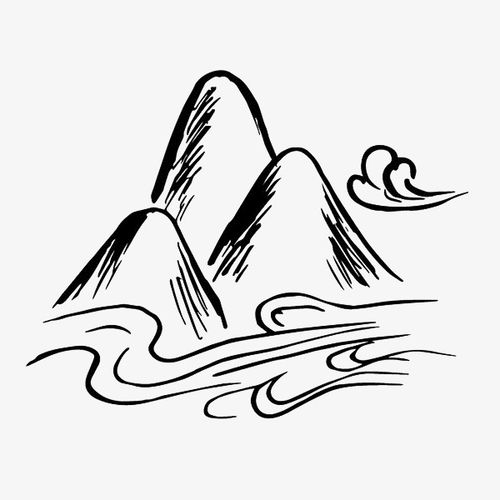 手绘山和云简笔画