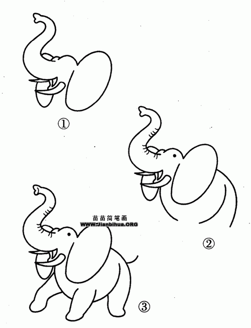 非洲象简笔画图片教程
