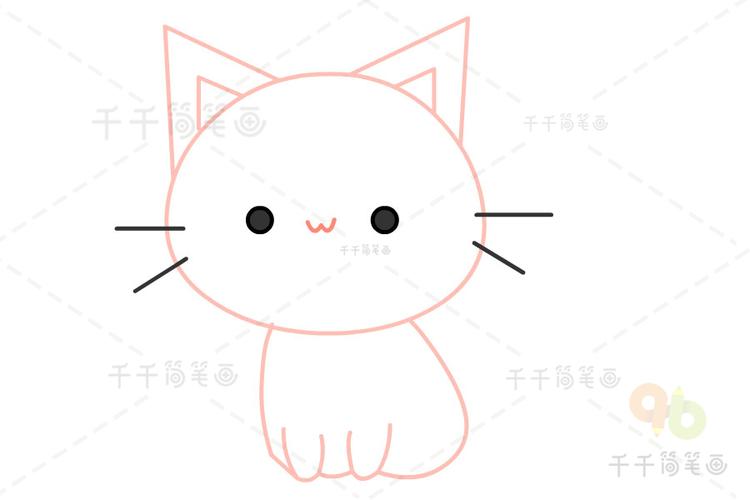 猫简笔画漂亮可爱猫简笔画