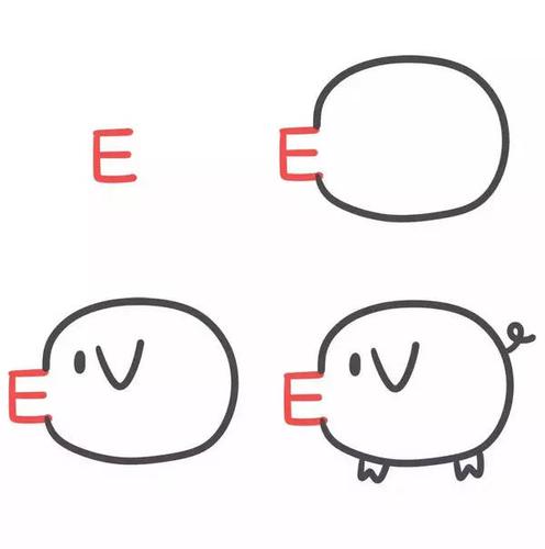 第二波26个英文字母简笔画把字母画成小动物又萌又好学