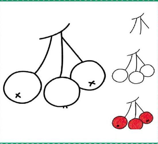 这幅水果简笔画制作精美图画搭配漂亮主题突出是一幅不错的简笔