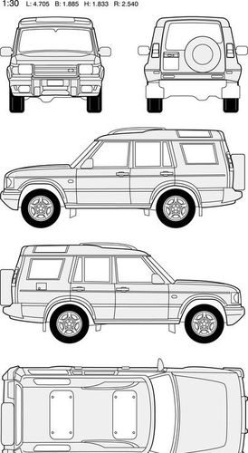 landrover路虎汽车9路虎吉普车简笔画