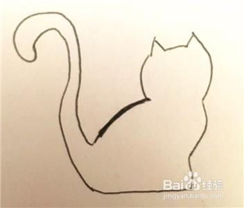 全身皆湿的猫的简笔画