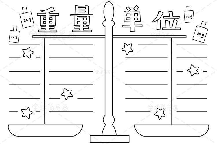 重量单位手抄报数学手抄报简笔画