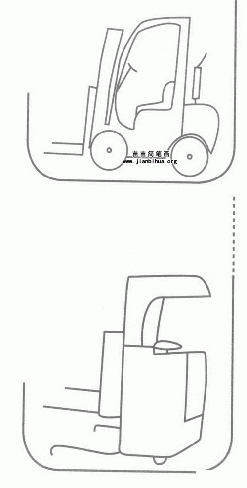 叉车简笔画画法图解