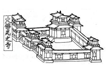 寺庙的建筑简笔画