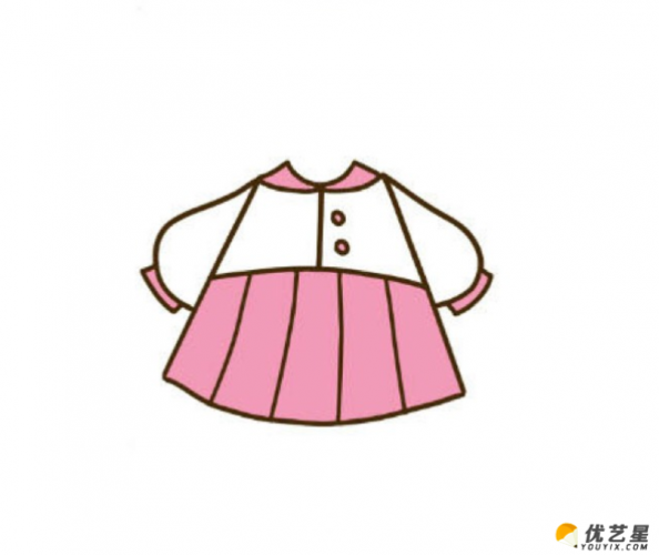 女生制服的简笔画 制服的手绘画教程2