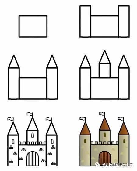 儿童简笔画多种建筑画法总有一两种孩子喜欢现代建筑简笔画房子小房子