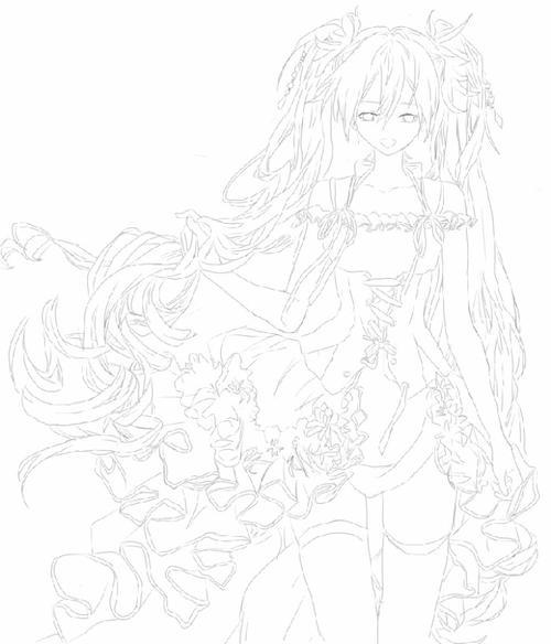 初音美少女漫画简笔画