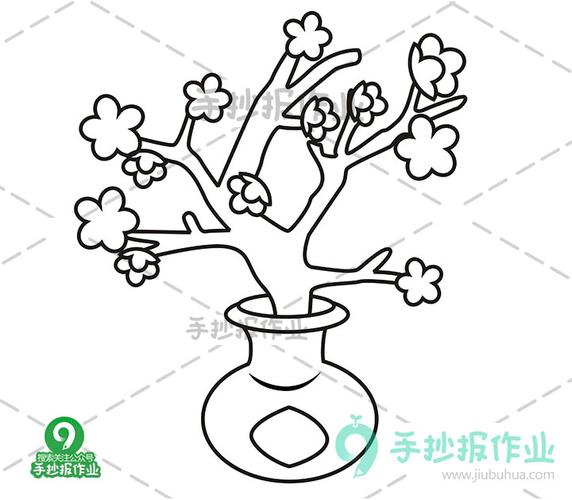 春节桃花简笔画