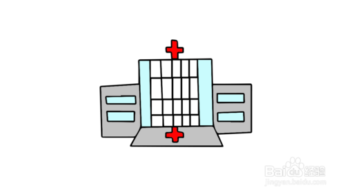 救死扶伤医院简笔画