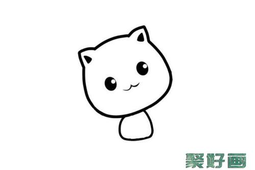 可爱萌小猫咪简笔画步骤图片教程怎么画简笔画教程