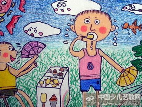 夏天来了幼儿主题画简笔画