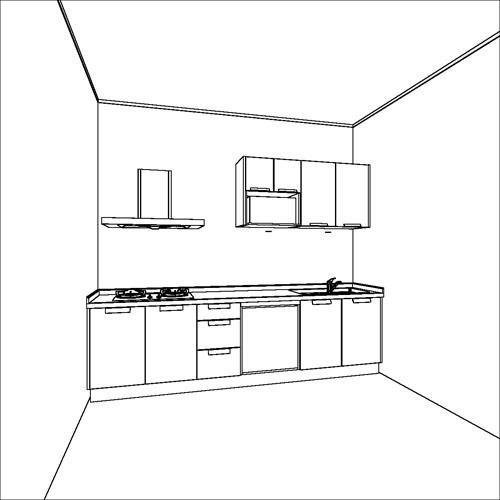 整体厨房怎么画简笔画