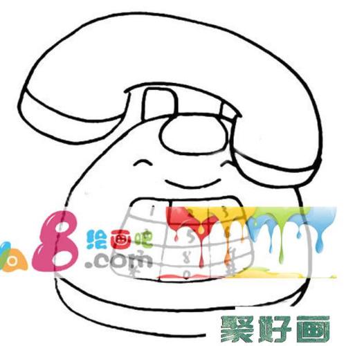 座机电话简笔画五步画出怎么画简笔画教程