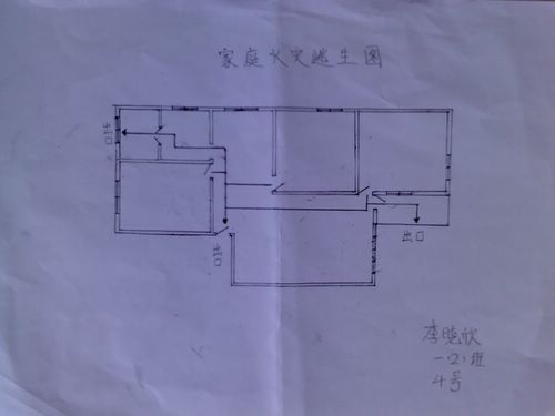 家庭逃生平面图简笔画