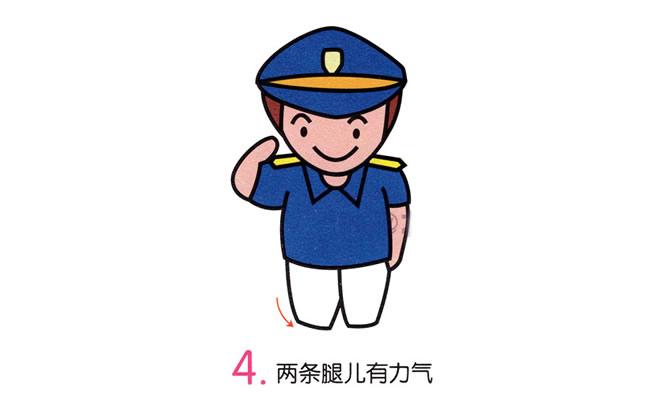 警察教程敬礼的警察简笔画怎么画步骤教程