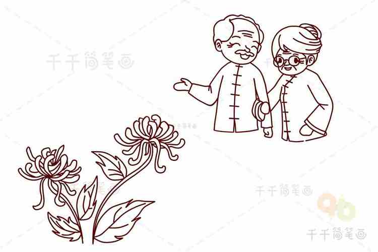 重阳节简笔画老人爷爷奶奶系列重阳节简笔画