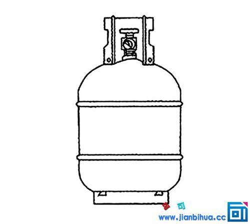 煤气罐漏气简笔画