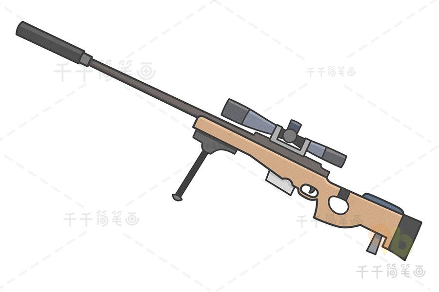 吃鸡游戏awm狙击枪简笔画