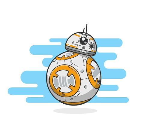 手绘扁平星战bb8bb8机器人简笔画星球大战bb8简笔画星球大战bb8简笔画