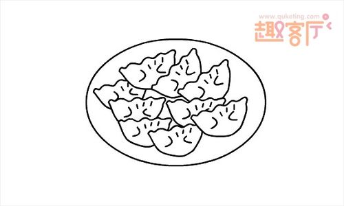 包饺子简笔画 简笔画饺子的画法