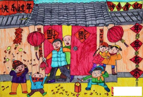 儿童画2017年春节快乐过年动漫人物儿童简笔画大全可乐云