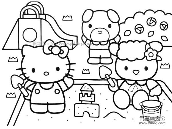 hellokitty简笔画图片