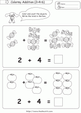 幼儿加法学习卡10p字符图形简笔画涂色图片 - 宝宝吧