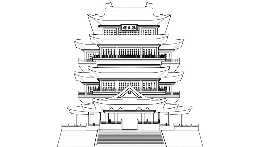 滕王阁怎么画 - 简笔画 - 懂得