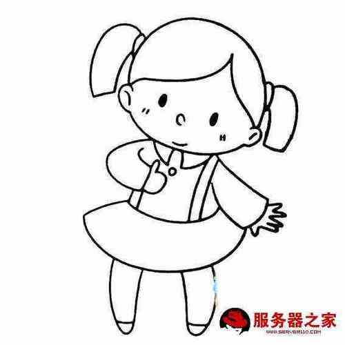 戴眼镜的小女孩在写字的简笔画