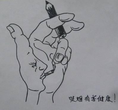 简笔画吸烟有害健康的画