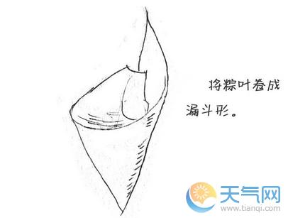 包粽子过程简笔画 包粽子简笔图画教程步骤