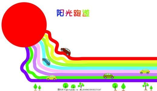 彩虹跑道简笔画