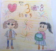 关于38妇女节的幼儿简笔画