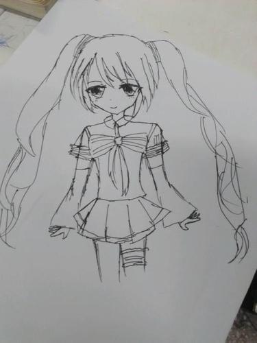 美少女初音的简笔画视频