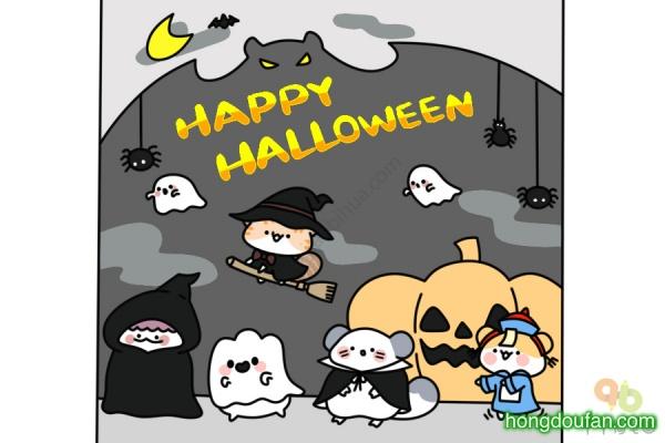 万圣节舞台要如何画happyhalloween鬼混女巫僵尸蜘蛛卡通简笔画大全