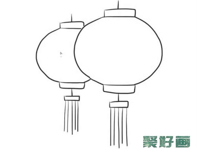 新年春节灯笼简笔画步骤图片教程怎么画简笔画教程