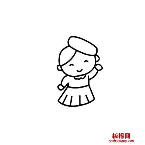 女孩戴帽子的画法-儿童简笔画大全